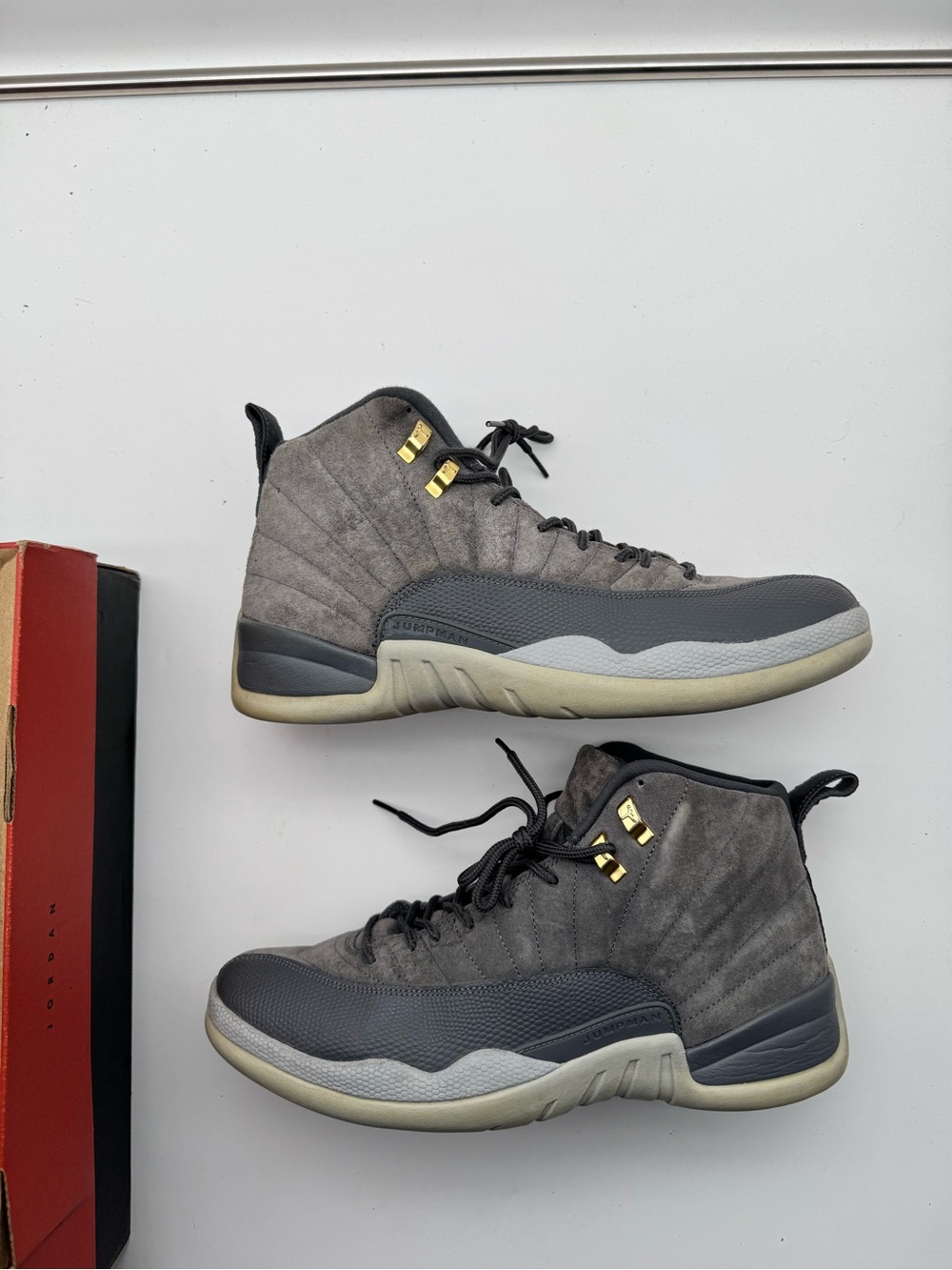 Air Jordan 12 Retro Dark Grey Wolf Grey 130690-005 Size 12
